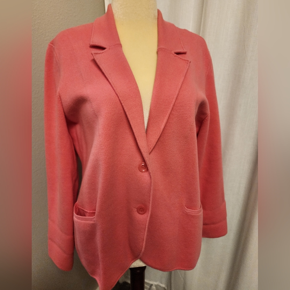 1901 Nordsrom Coral Pink Knit Blazer